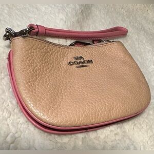 Coach leather wristlet 3 tones of pink